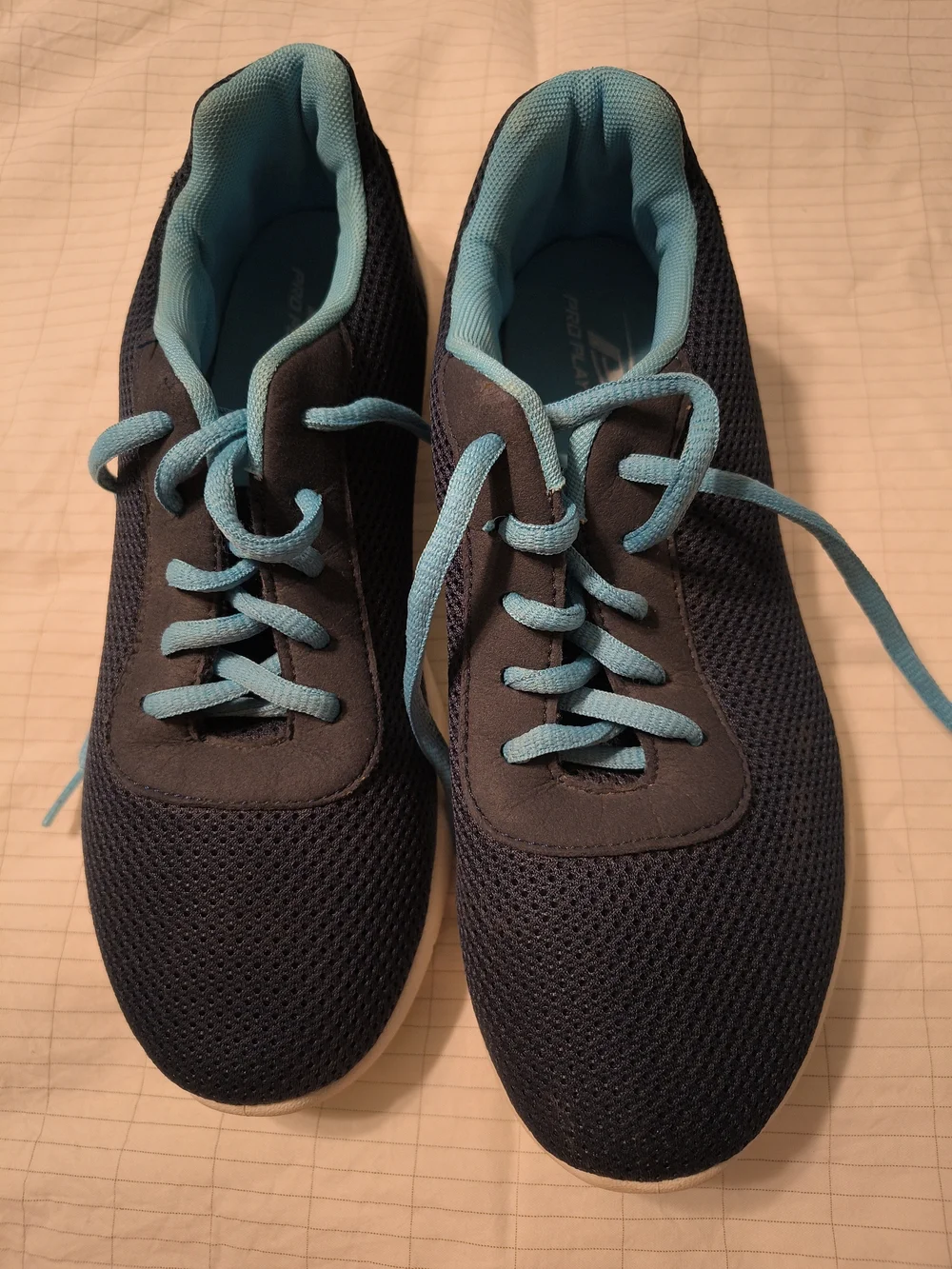 Lightweight Black and Aqua Mesh Sneakers
